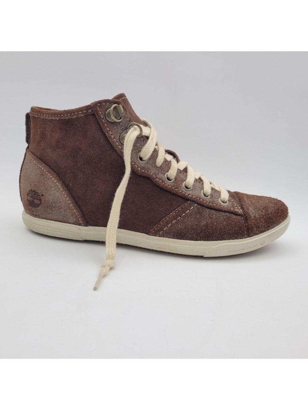 Timberland Womens Size 7.5 Sneakers Earthkeepers High Top Genuine Brown Leather - Picture 4 of 14